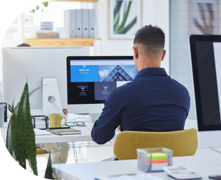 A man designing a website