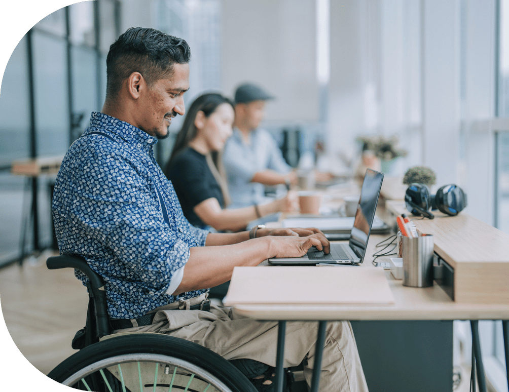 A man working at an office